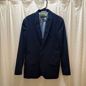 INC Men's Navy Blazer Slim with Stitching Detail Size M